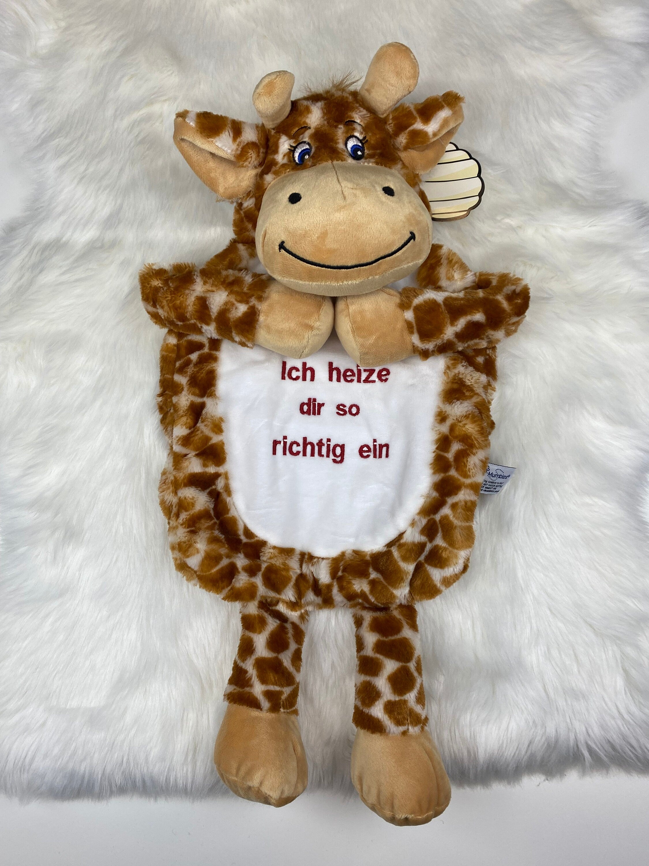 Personalisierte Wärmflasche, Wärmflasche personalisiert, personalisierte Wärmflasche, kuschelige Wärmflasche, Wärmflaschenbezug Giraffe