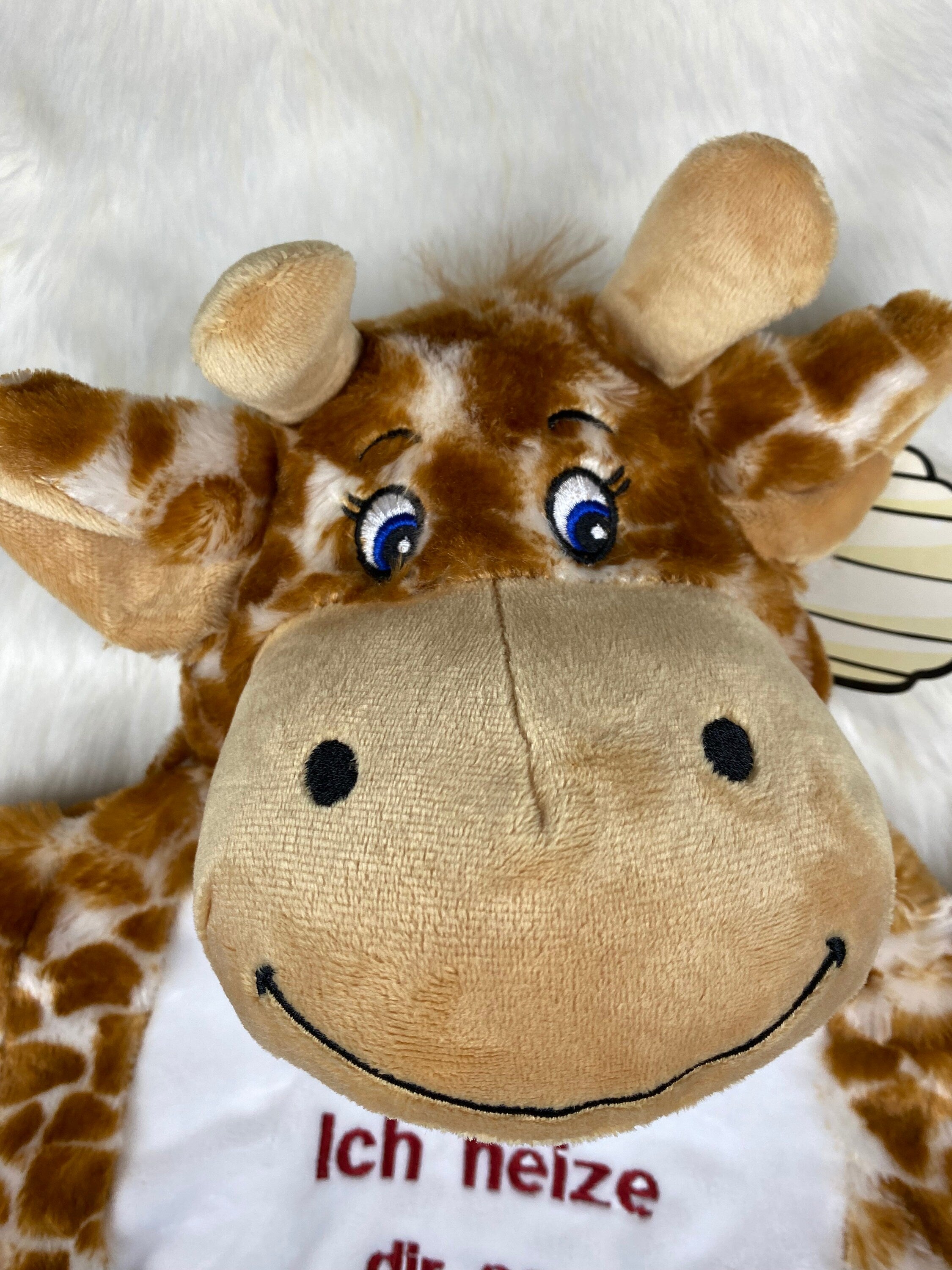 Personalisierte Wärmflasche, Wärmflasche personalisiert, personalisierte Wärmflasche, kuschelige Wärmflasche, Wärmflaschenbezug Giraffe