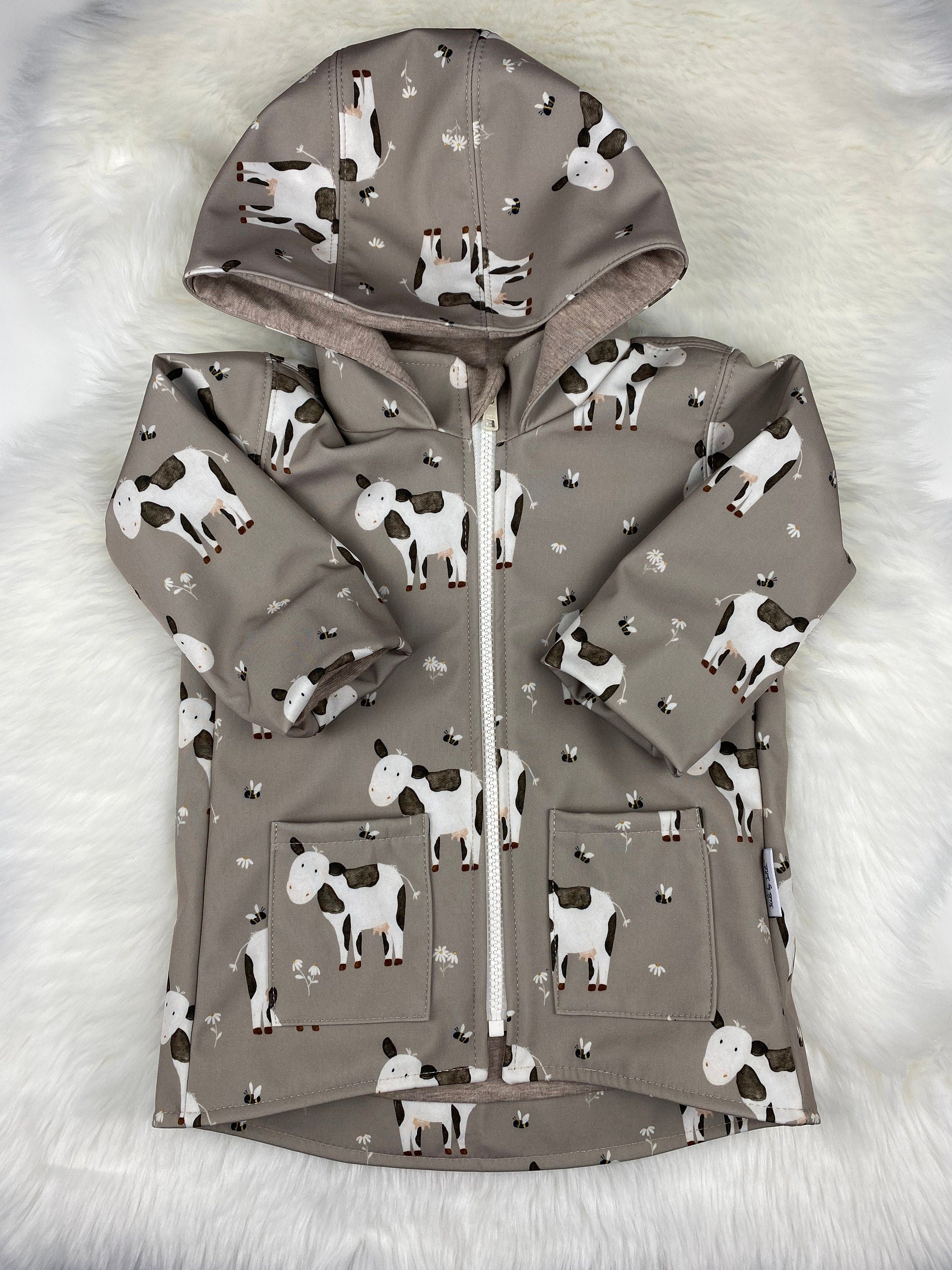 Softshell Regenjacke für Kinder gefüttert, Kinderregenjacke mit Kapuze und Reißverschluss,Softshelljacke Kinder, Übergangsjacke Kinder