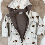 Softshell Jacke für Kinder, Regenjacke Kinder, Softshelljacke mit Kapuze und Kragen, Regenjacke gefüttert,mit passender Mütze