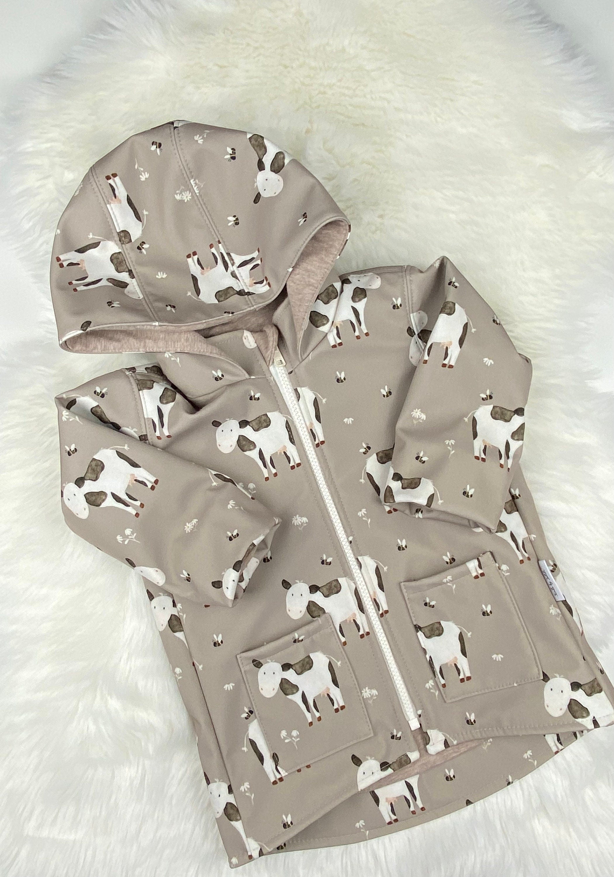 Softshell Regenjacke für Kinder gefüttert, Kinderregenjacke mit Kapuze und Reißverschluss,Softshelljacke Kinder, Übergangsjacke Kinder