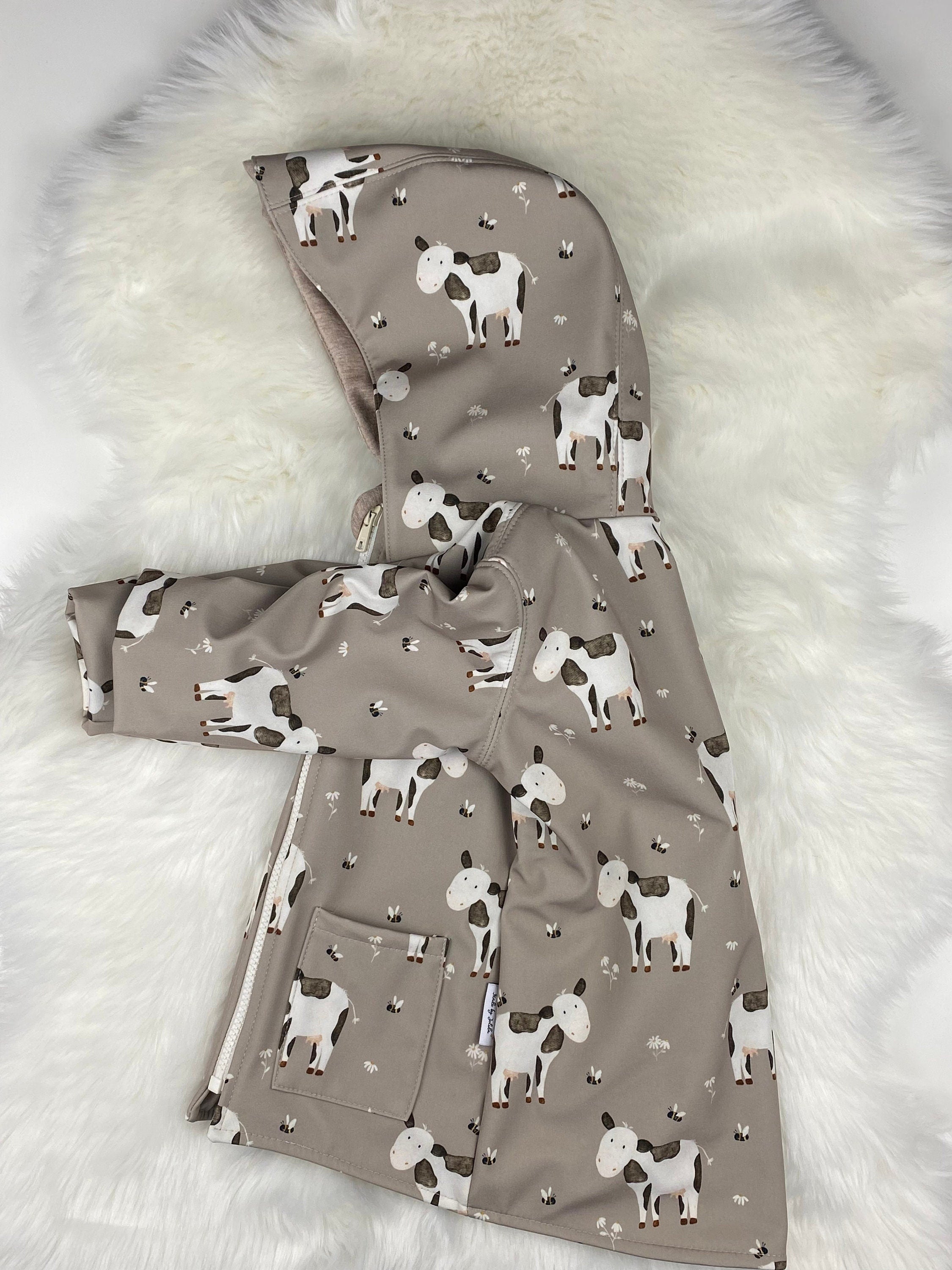 Softshell Regenjacke für Kinder gefüttert, Kinderregenjacke mit Kapuze und Reißverschluss,Softshelljacke Kinder, Übergangsjacke Kinder