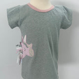 Einhorn T-Shirt Kinder, Kinder T-Shirt mit Einhorn, Mädchen T-Shirt Einhorn, T Shirt mit Einhornapplikation, T Shirt mit Stickerei
