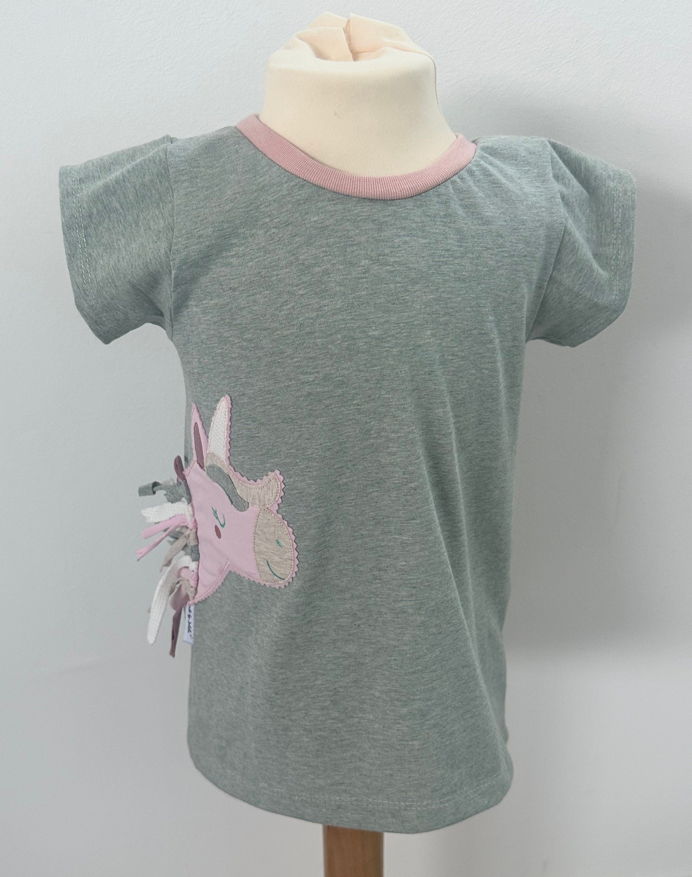 Einhorn T-Shirt Kinder, Kinder T-Shirt mit Einhorn, Mädchen T-Shirt Einhorn, T Shirt mit Einhornapplikation, T Shirt mit Stickerei