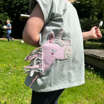 Einhorn T-Shirt Kinder, Kinder T-Shirt mit Einhorn, Mädchen T-Shirt Einhorn, T Shirt mit Einhornapplikation, T Shirt mit Stickerei