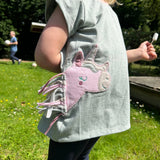 Einhorn T-Shirt Kinder, Kinder T-Shirt mit Einhorn, Mädchen T-Shirt Einhorn, T Shirt mit Einhornapplikation, T Shirt mit Stickerei