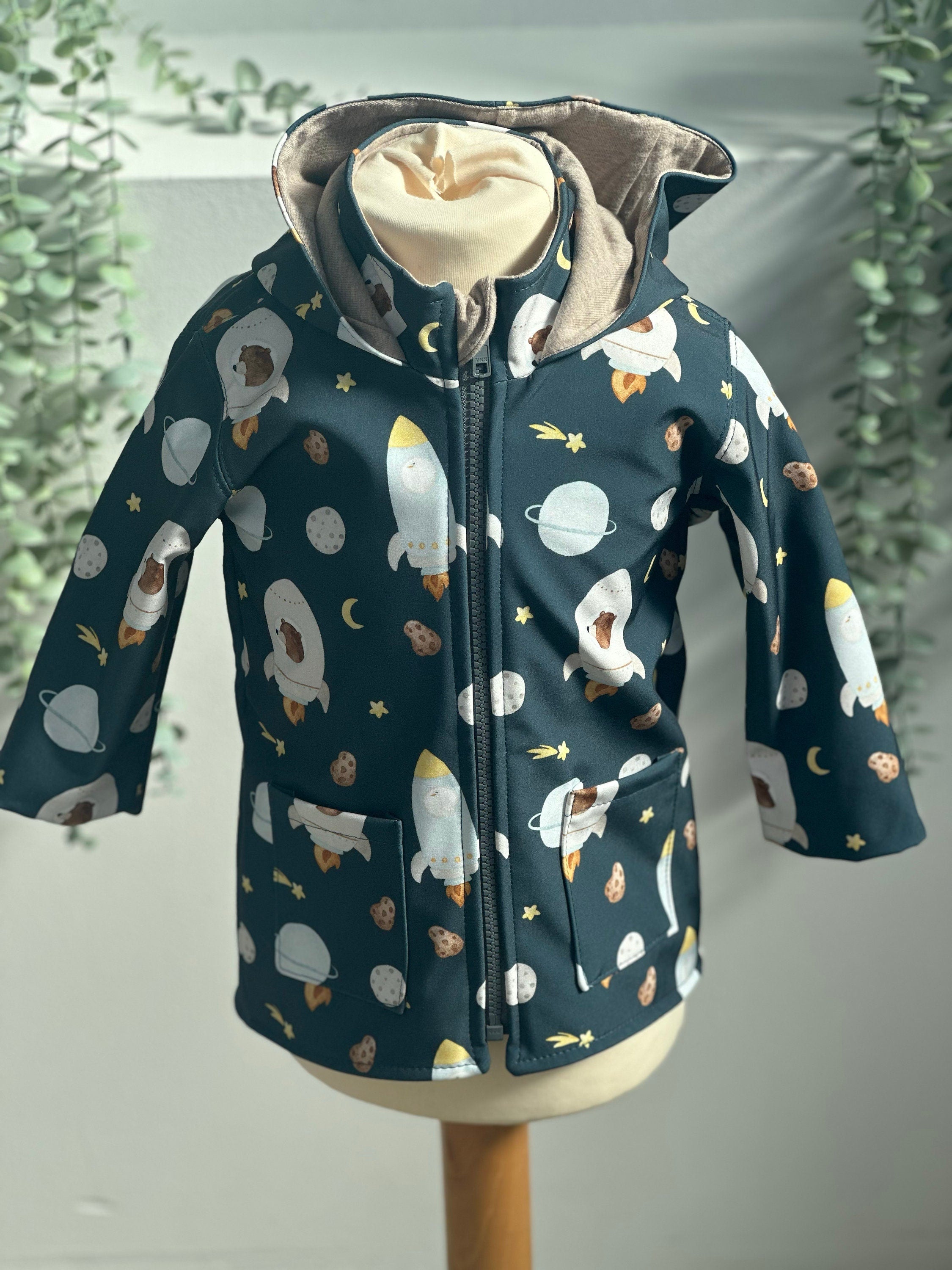 Regenjacke für Kinder, Matschjacke,Softshell Regenjacke gefüttert, Softshelljacke Kinder, Übergangsjacke Kinder, Allwetterjacke Kinder